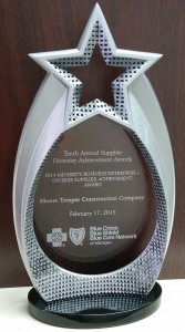 Moore Trosper Construction - BCBS Diverse Supplier Achievement Award